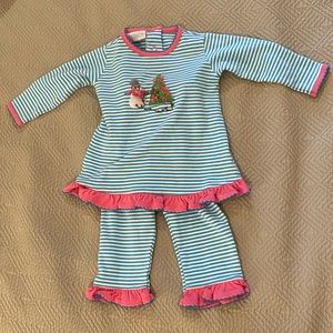 Appliqué Christmas Two Piece Set